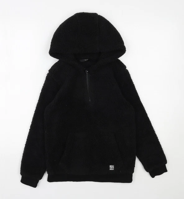 Felpa con cappuccio pullover in poliestere nera George Boys taglia 10-11 anni pullover