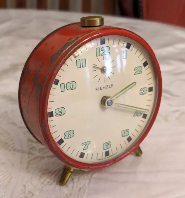 Antique German Kienzle Mantel Mechanical Alarm Clock 1930's