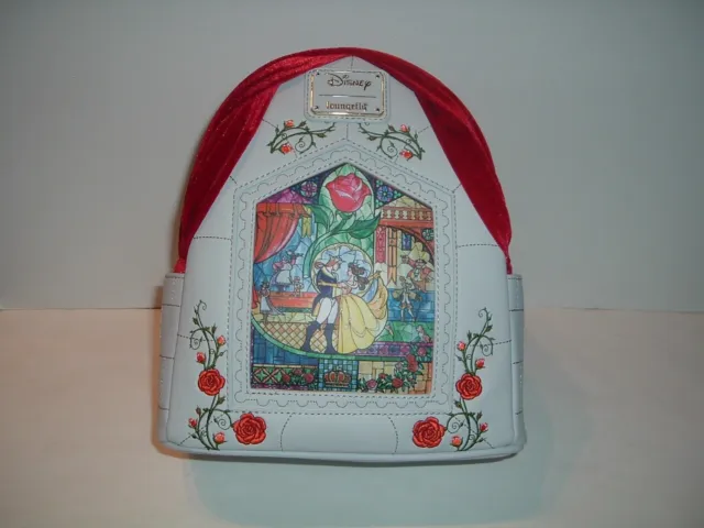 Loungefly Disney Beauty & The Beast Curtain Roses Mini Backpack~ Tags~ Brand New