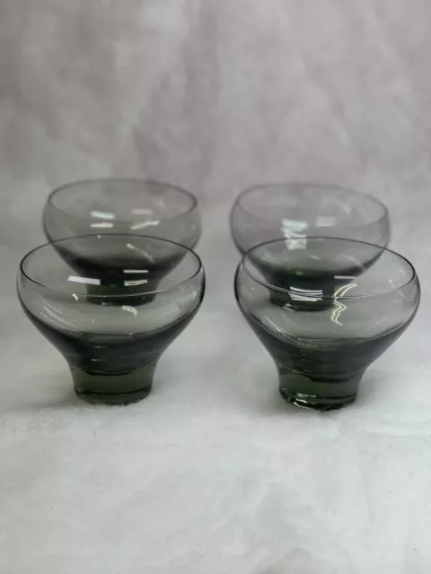 Holmegaard Canada Smoke Gray Champagne, Sorbet Glasses Vintage MCM