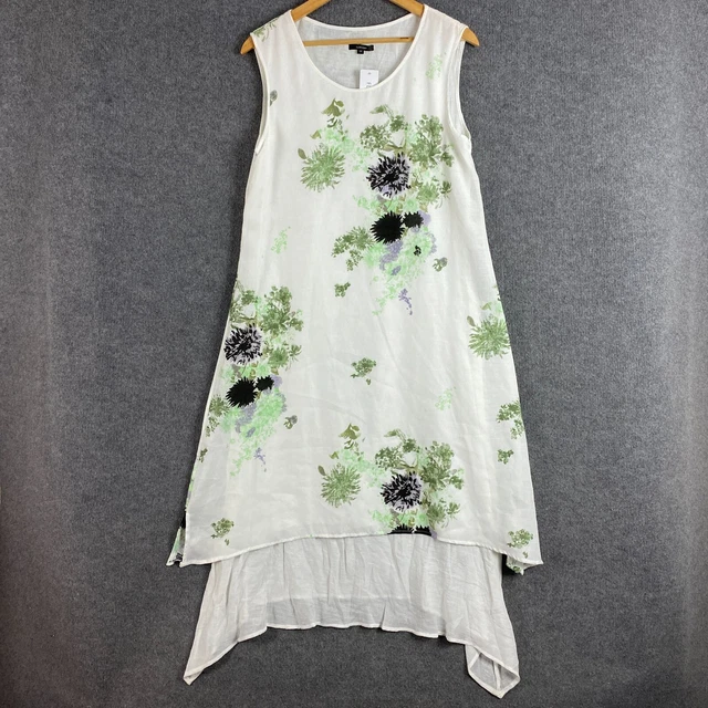 FLORYDAY DRESS WOMENS Medium White Shift Asymmetrical Flowy Summery Midi NEW 39.95 PicClick AU