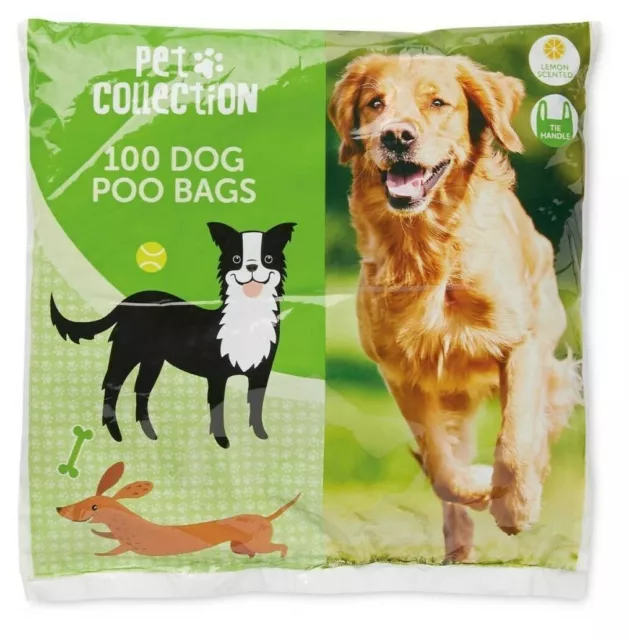 Dog Poo Pet Collection Poop Bags Strong Tie Handles Doggy Bags