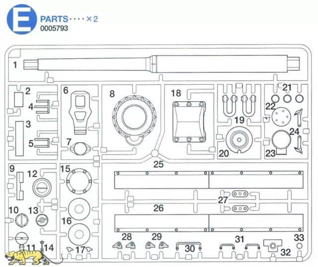 Tamiya 0005793 E Teile (E1-E33) für Tamiya Tiger I (56010) 1:16