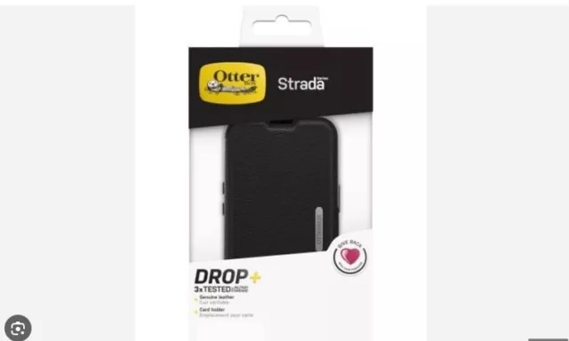 Genuine OTTERBOX Strada Protective Leather Wallet Case iPhone 13 Pro - Black