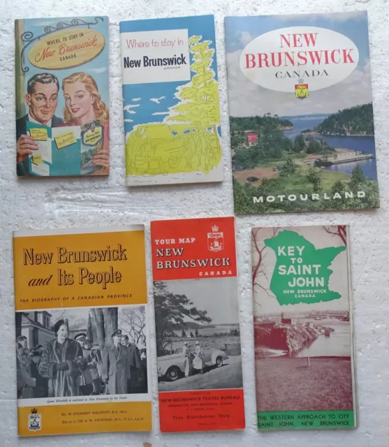 New Brunswick Canada 1950's Ephemera (6 items) Travel Brochures, Maps, etc.