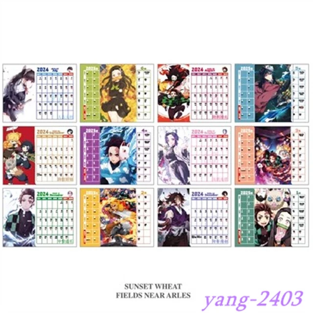 DEMON SLAYER 20242025 TwoYear Desktop Calendar Decorations Student