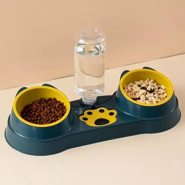 Gamelle Pour Chat avec 2 Bols Surélevée  Chien Distributeur Eau Automatique