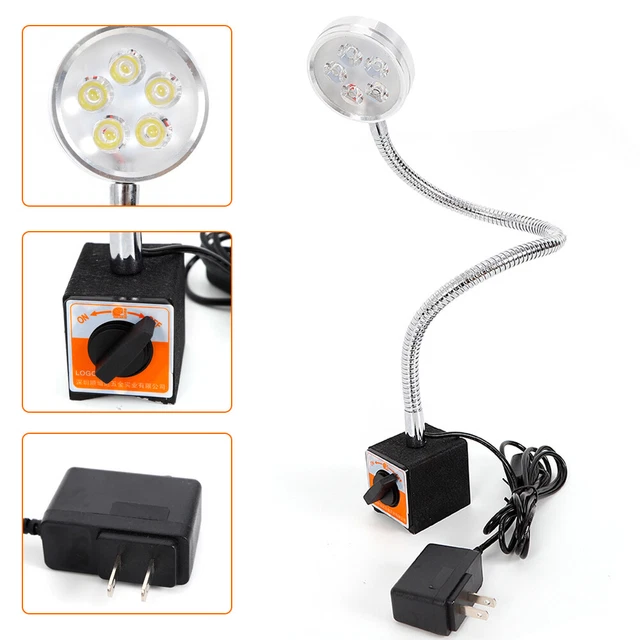 Lampada macchina magnetica 220 V collo di cigno COB LED luce da lavoro luce 5 W CNC