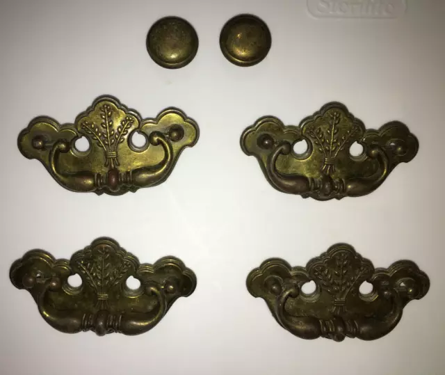 Brass Wheat Colonial Chippendale Vintage Antique Hardware Drawer Handle Pulls 6