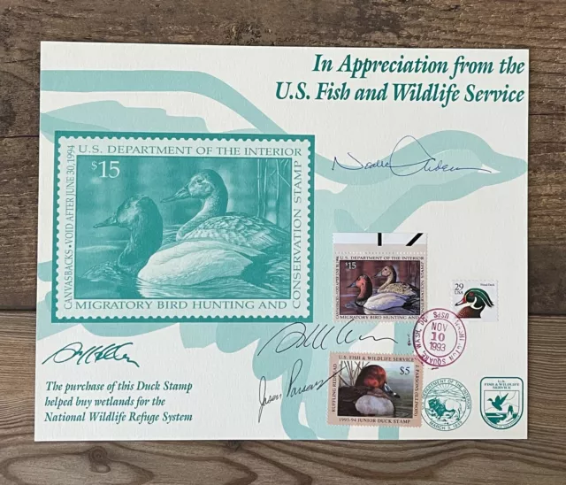 #RW60 JDS1 1993 - FEDERAL & JUNIOR Duck Stamp - LotP - Appreciation Card Cancel