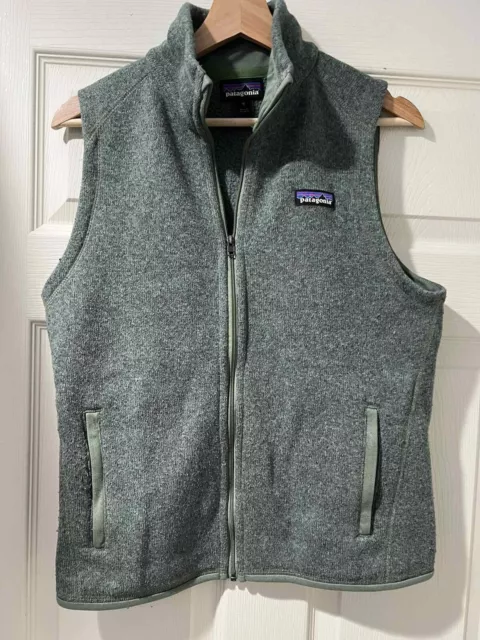 Patagonia Vest Mens Reg Worn Wear Stonewash Green Better Sweater Full Zip Logo M 2