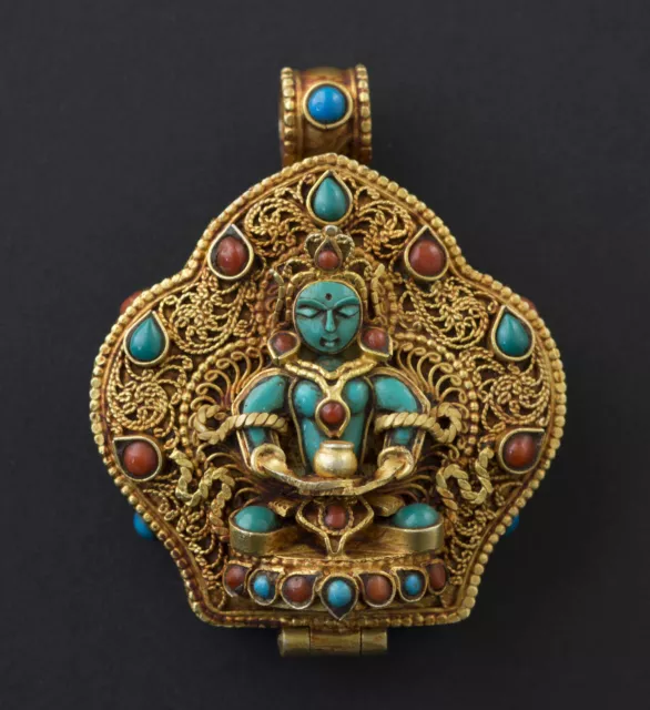 Amulet Buddhist - Buddha Amitabha - Ghau - Figurine - Autel Tibetan 26452