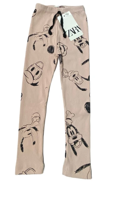 Zara Kids Girls Orange Ribbed Leggings Stretch Pants Slim Fit Size 4 (Age 3-4)