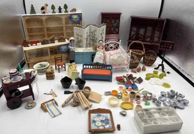 Large Job Lot Vintage Dolls House Furniture Accs Lundby Triang Handmade 2.4kg