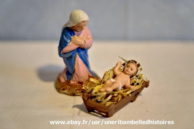 ANCIEN SANTON CRECHE Marie DEVINEAU - Hauteur : 5,5 cm EUR