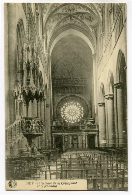 CPA - Carte Postale - Belgique - Huy - Intérieur de la Collégiale et le Rhondia