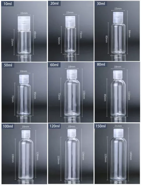 Empty Shampoo Liquid Sample Bottles Screw Makeup Container 5ml/80ml/100ml /120ml 2