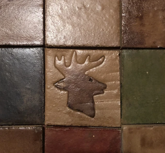 4x4 DEER BUCK HEAD MOUNT DECORATIVE WALL TILE BY COTTAGE CRAFT TILE