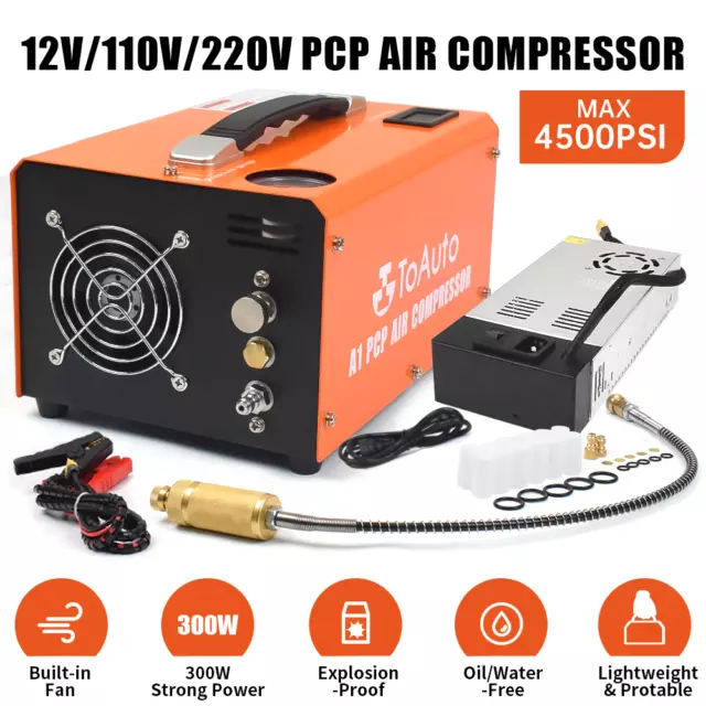 TOAUTO PCP Air Compressor 30MPA 220V High Pressure Airgun Rifle Electric Pump UK