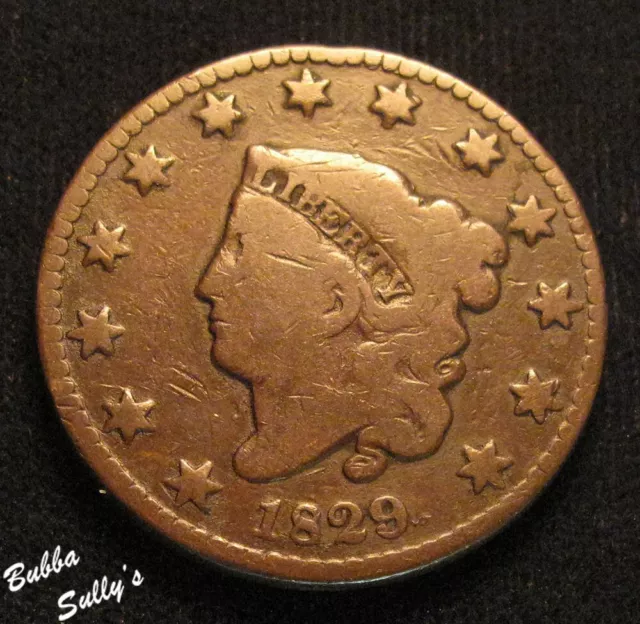 1829 Coronet Head Large Cent FINE