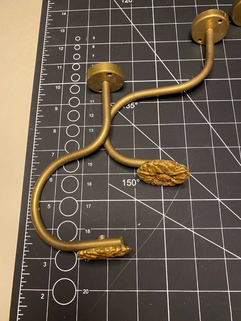 Fantastic Antique Floral Brass Curtain Tie Backs - Set of 4 rare J design 3