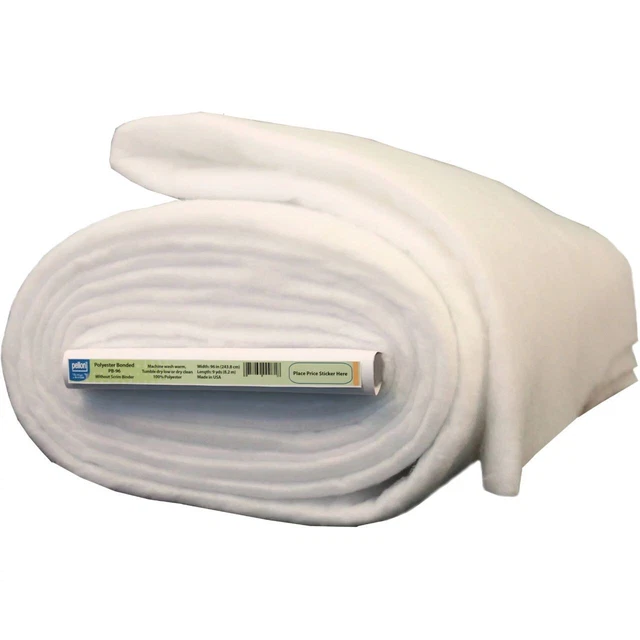Acolchado de poliéster, blanco 96" x 9 yardas por perno, 100% poliéster