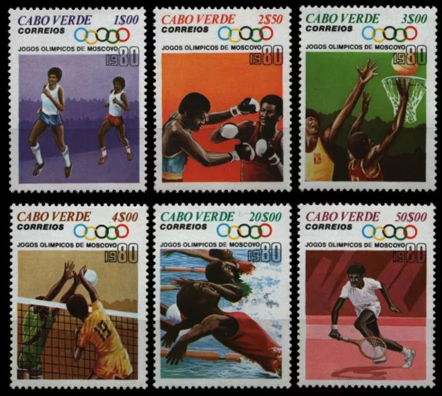 Kap Verde 1980 - Mi-Nr. 407-412 ** - MNH - Olympia Moskau