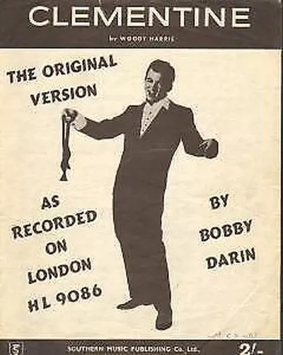 Bobby Darin Clementine sheet music UK 4 page sheet music writing and small tears