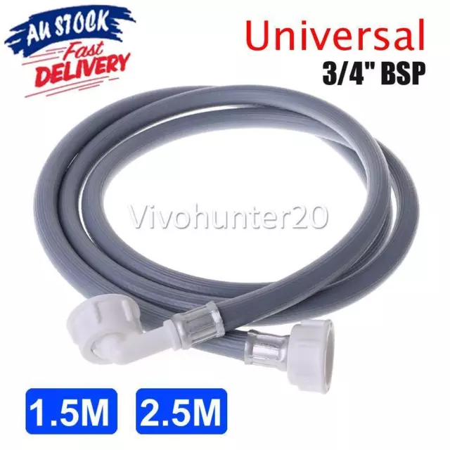 1.5m-2.5m Washing Machine Dishwasher Inlet Pipe Water Feed Hose With 90° Bend