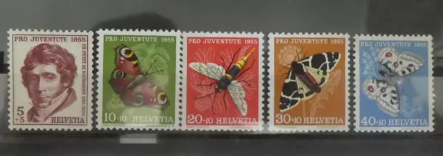 SUISSE 1955. 618-622 Neuf **  Pro Juventute complet papillons.
