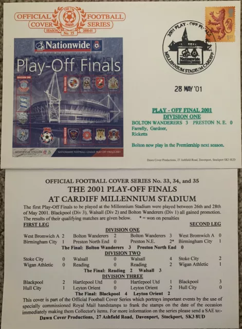 Bolton Wanderers V Preston North End Play Off Final 2001 First Day Cover