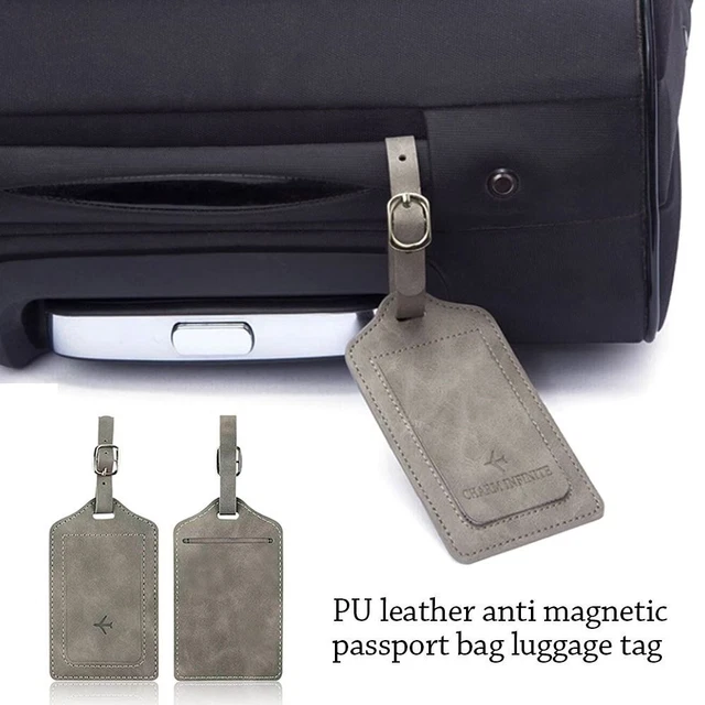 Portable Baggage Label Leather Boarding Tags Men Women Luggage Tag