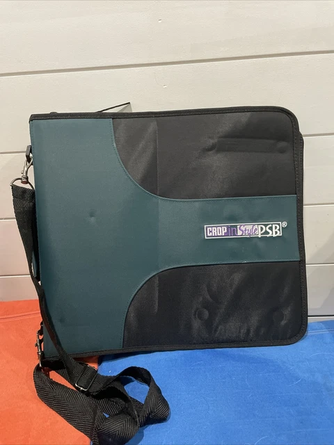 ESTUCHE DE TRANSPORTE GRANDE Estilo Recortado PSB Cremallera 3 Anillos Verde/Negro