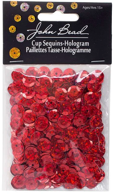 Lentejuelas redondas 8 mm 850/paquete rojo