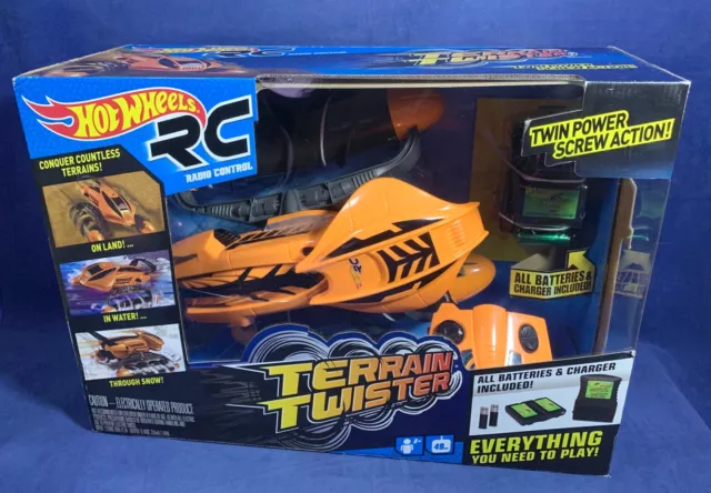 New - Hot Wheels TERRAIN TWISTER R/C - ORANGE Radio Control Car LAND Water SNOW