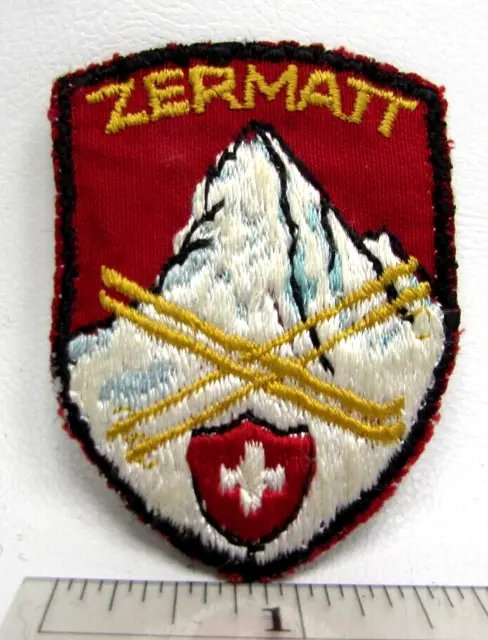 Vintage Zermatt Switzerland Jacket Patch Matterhorn Snow Skiing Swiss Alps