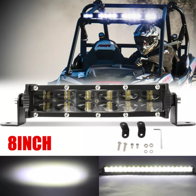 8inch LED Work Light Bar 6D Spot Beam Fog Lamp For Polaris RZR Golf Cart UTV ATV