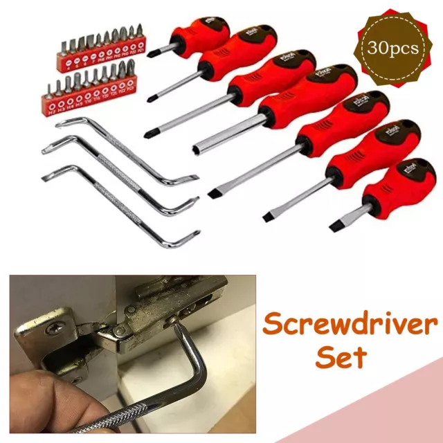 30PCS Magnétique Screwdriver Set Doux Prise Résistant Précision Réparation Kit