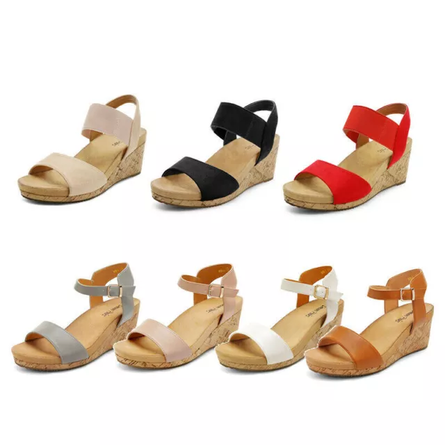 DREAM PAIRS Womens Ankle Strap Open Toe Platform Wedge Sandals Casual Shoes