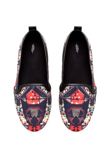 UIN Femme Mocassins Art Peints Chaussures Plates Confortables Multicolores Slip On Voyage
