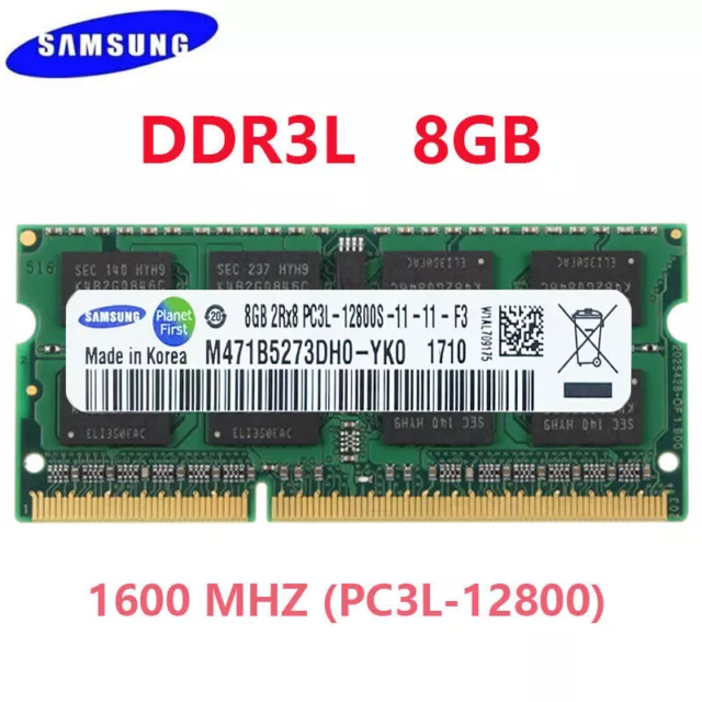 SAMSUNG DDR3L 8GB 16GB 32GB 1600 MHz PC3-12800 Laptop Memory RAM SODIMM 204-Pin