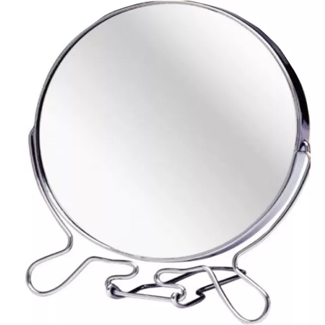 4.5" ROUND COSMETIC MIRROR Small Travel Two Sided Folding Magnify Make Up Shave