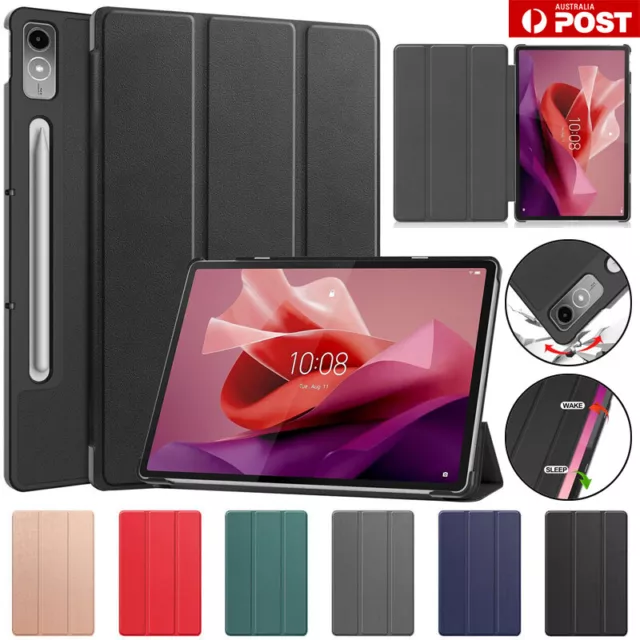 For Lenovo Tab P12 Tablet 12.7 Smart Leather Stand Case Auto