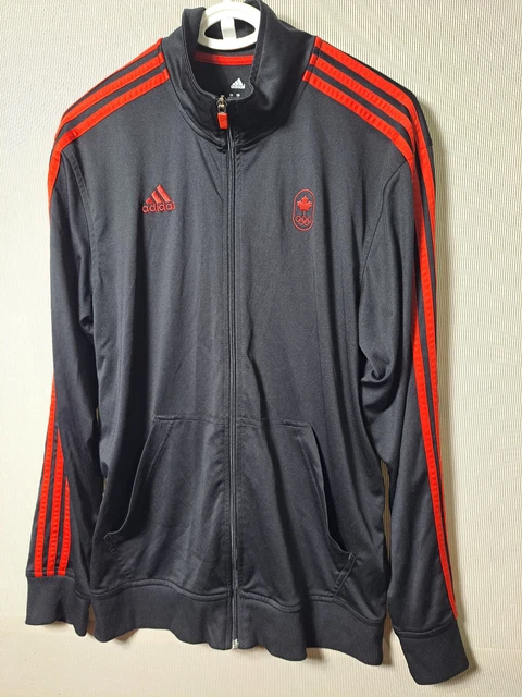 Adidas Canada Olympic Team Track Jacket Black Red Men’s Medium/M