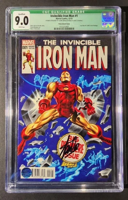 Invincible Iron Man #1 12/15 Cover Homage Stan Lee Signed With COA  CGC 9.0