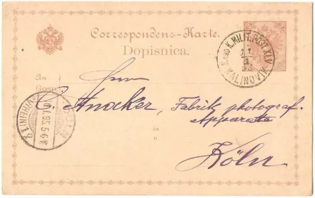 Ganzsache K und K Militärpost 1895 Kalinovik Bosnien