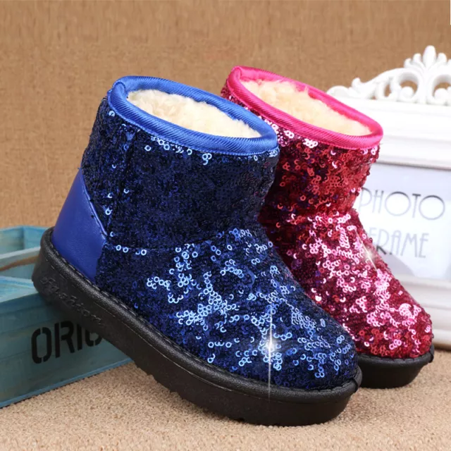 Girls Kids Ankle Warm Snow Boots Toddler Winter Faux Fur Lined Boots Shoes 2023 2