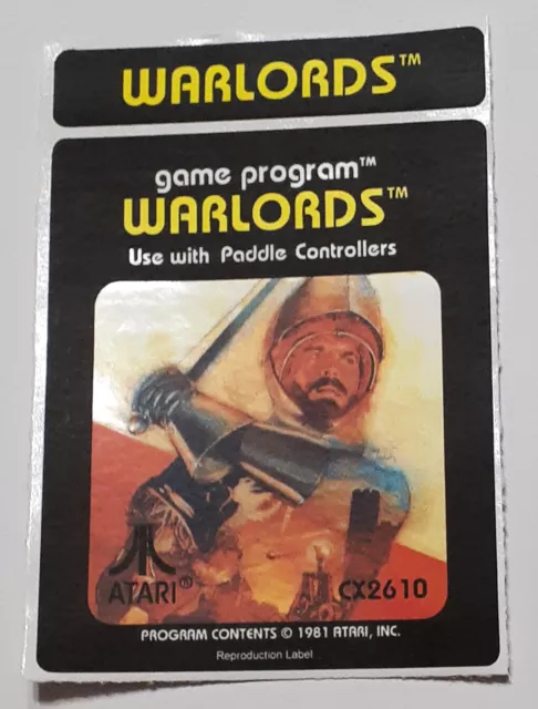 Replacement Atari 2600 Warlords Label - Machine cut just peel and stick