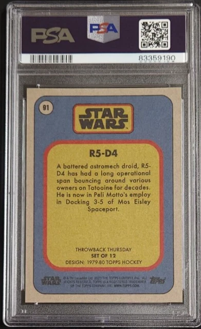 R5-D4 2023 Topps Throwback Thursday Star Wars #91 PSA 10 GEM MT 2