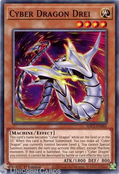 SDCS-EN005 Cyber Dragon Drei Common 1st Edition Mint YuGiOh Card